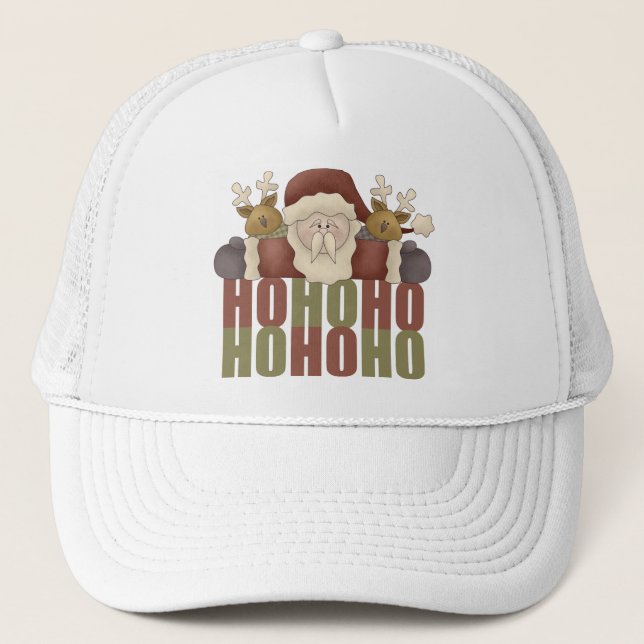 Christmas Ho Ho Ho Santa Hat/Cap Trucker Hat (Front)