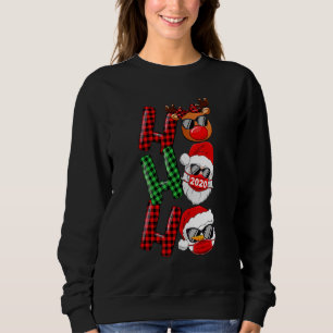 Christmas Ho Ho Ho Santa Reindeer Snowman Face Mas Sweatshirt