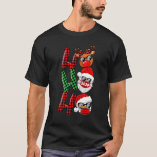 Christmas Ho Ho Ho Santa Reindeer Snowman Face Mas T-Shirt