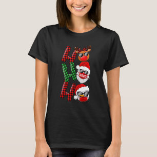 Christmas Ho Ho Ho Santa Reindeer Snowman Face Mas T-Shirt