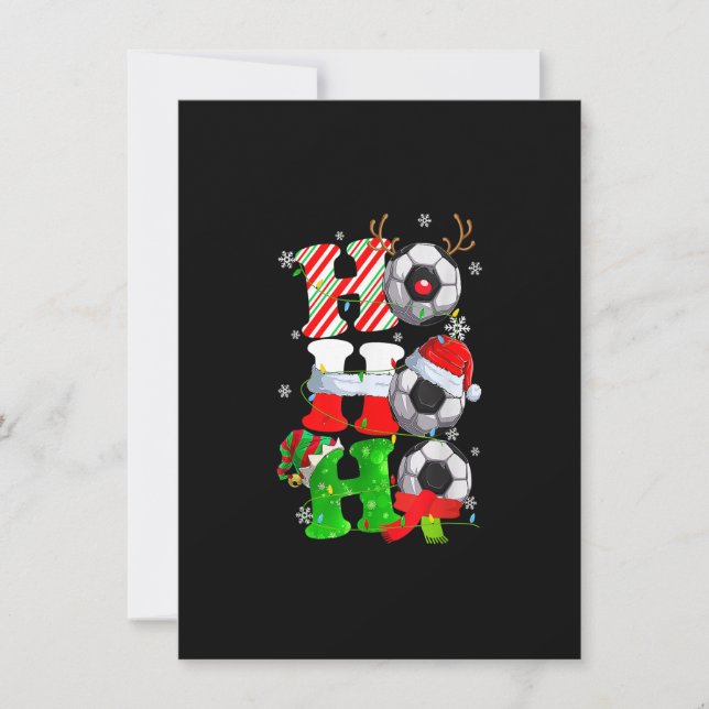Christmas Ho-Ho-Ho Santa Reindeer Soccer Pajama Gi Invitation (Front)