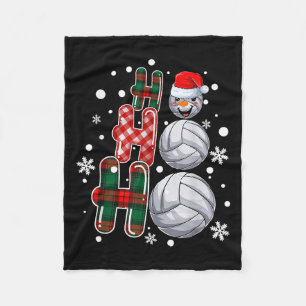 Christmas Ho-ho-ho Santa Snowman Volleyball Xmas P Fleece Blanket