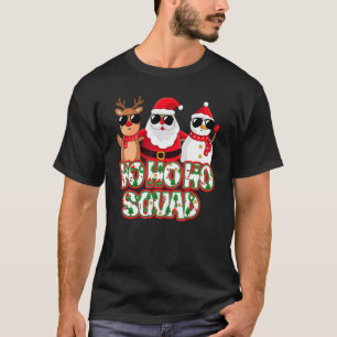 Christmas Ho Ho Ho Squad Santa Reindeer Snowman T-Shirt