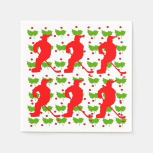 CHRISTMAS HOCKEY NAPKIN