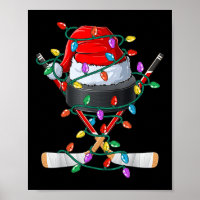 Christmas Hockey Xmas Santa Sports Hat Ball Kids B