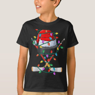 Christmas Hockey Xmas Santa Sports Hat Ball Kids B T-Shirt