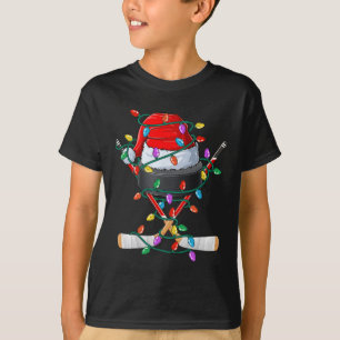 Christmas Hockey Xmas Santa Sports Hat Ball Kids B T-Shirt