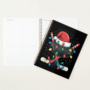 Christmas Hockey Xmas Santa Sports Hat Ball Planner