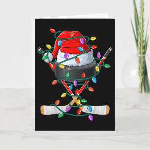Christmas Hockey Xmas Santa Sports Hat Byll Kids B Card