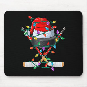 Christmas Hockey Xmas Santa Sports Hat Ll Kids Boy Mouse Pad