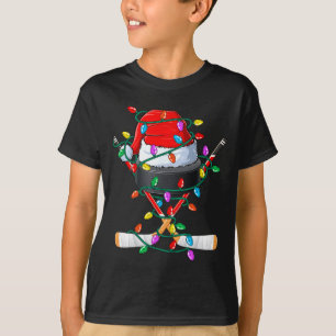 Christmas Hockey Xmas Santa Srts Hat Ball Kids B T-Shirt