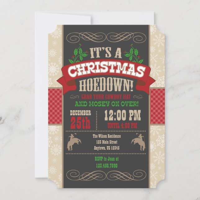 Christmas Hoedown Party Invitation (Front)