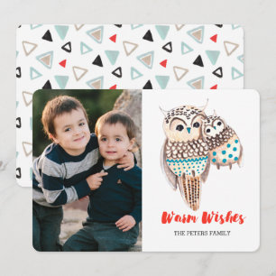 Christmas Hoiday Owls   Photo Invitations