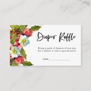 Christmas Hoiiday   Diaper Raffle  Baby Shower  Enclosure Card