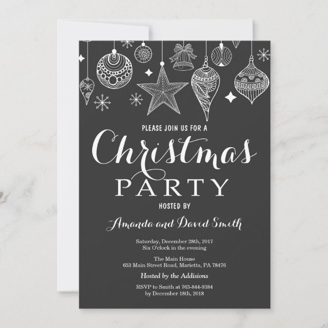 Christmas Holiady Party Invitation Ornament (Front)