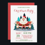 Christmas Holiady Party Invitation Santa Claus<br><div class="desc">Christmas Holiday Party Invitation. Christmas Dinner Holiday Party Invitation. Christmas Floral Flowers Wreath. Santa Claus. Deer. Christmas Tree. White Background. For further customisation,  please click the "Customise it" button and use our design tool to modify this template.</div>