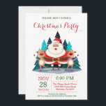 Christmas Holiady Party Invitation Santa Claus<br><div class="desc">Christmas Holiday Party Invitation. Christmas Dinner Holiday Party Invitation. Christmas Floral Flowers Wreath. Santa Claus. Deer. Christmas Tree. White Background. For further customisation,  please click the "Customise it" button and use our design tool to modify this template.</div>