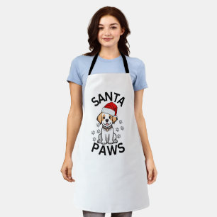 Christmas Holiday Apron - Santa Paws Cat