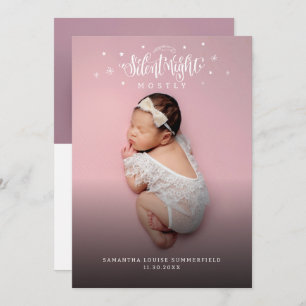 Christmas Holiday Baby Photo Birth Announcement