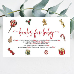 Christmas Holiday Baby Shower Books For Baby Enclosure Card
