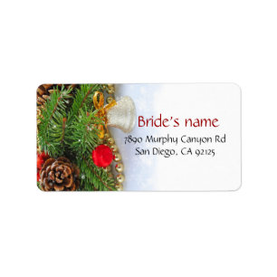 Christmas Holiday Bell Address Label