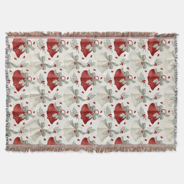 Christmas Holiday Bells Design 3 Throw Blanket (Front)