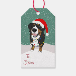 Christmas Holiday Bernese Mountain Dog  Gift Tags