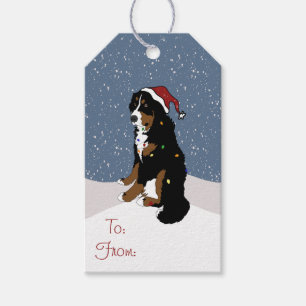 Christmas Holiday Bernese Mountain Dog Gift Tags