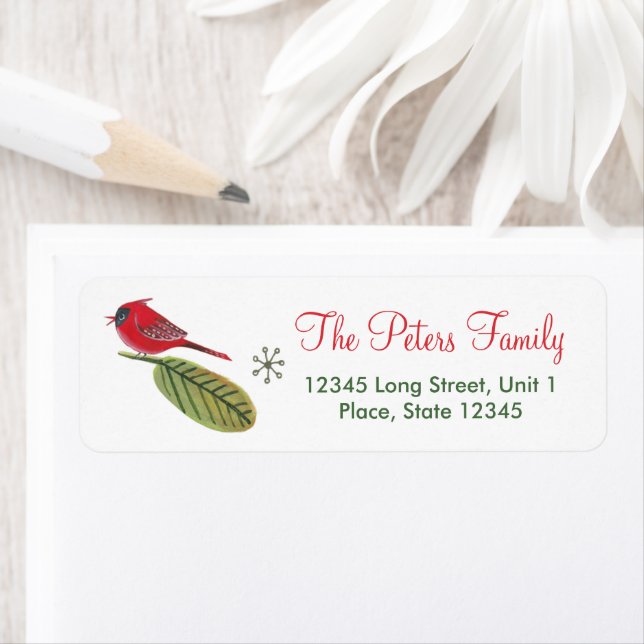 Christmas Holiday Bird | Address Labels (Insitu)