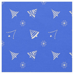 christmas holiday blue pattern fabric