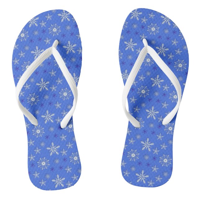 christmas holiday blue pattern jandals (Footbed)