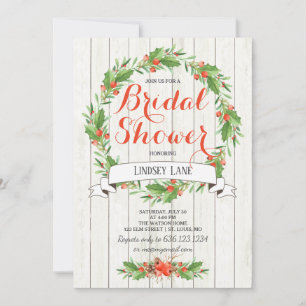 Christmas Holiday Bridal Shower Invitation