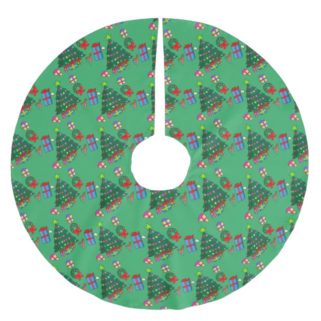 Christmas Holiday Brushed Polyester Tree Skirt (Front)