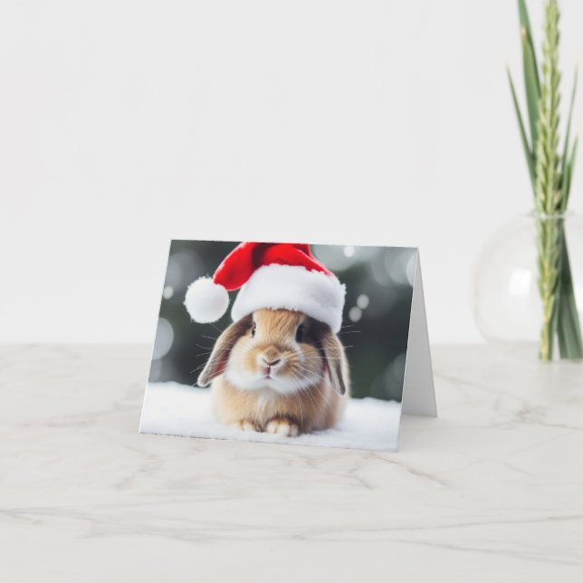 Christmas Holiday Bunny Card (Front)