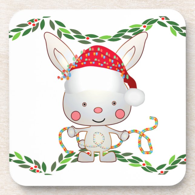 Christmas Holiday Bunny Coaster (Front)