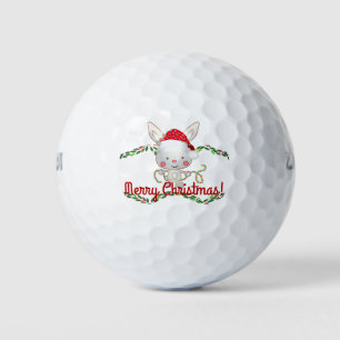 Christmas Holiday Bunny Golf Balls