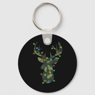 Christmas Holiday Camo Hunting Reindeer Deer Xmas Key Ring