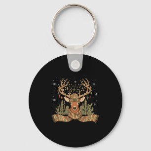 Christmas Holiday Camo Hunting Reindeer Deer Xmas Key Ring
