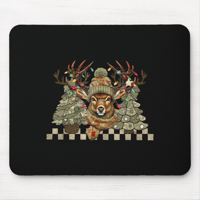 Christmas Holiday Camo Hunting Reindeer Deer Xmas  Mouse Pad (Front)
