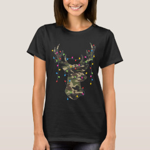 Christmas Holiday Camo Hunting Reindeer Deer Xmas T-Shirt