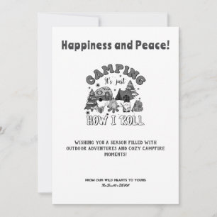 Christmas Holiday Camper Outdoor Adventure Black Card