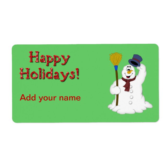 Christmas Holiday Candy Cane Wrapper Labels (Front)