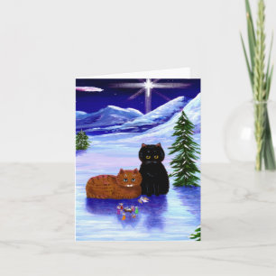 Christmas Holiday Cat Mouse Christian Nativity Card