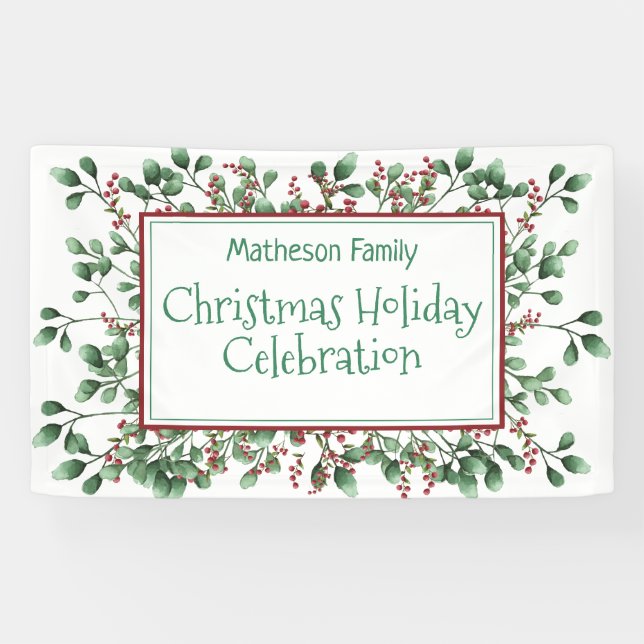 Christmas Holiday Celebration - Hanging Banner (Horizontal)