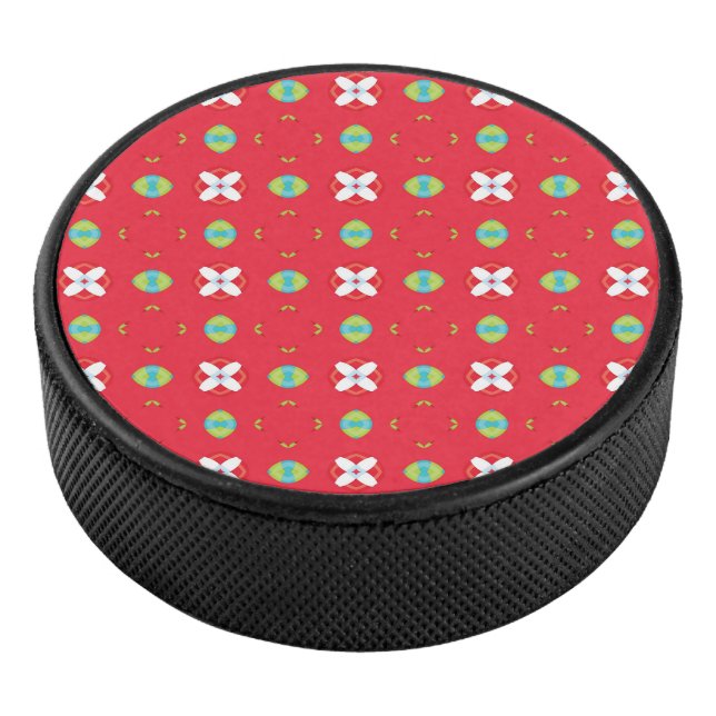 Christmas Holiday Charm Pattern 02 -  Hockey Puck (3/4)
