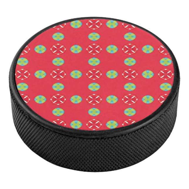 Christmas Holiday Charm Pattern 03 -  Hockey Puck (3/4)