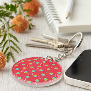 Christmas Holiday Charm Pattern 03 - Key Ring