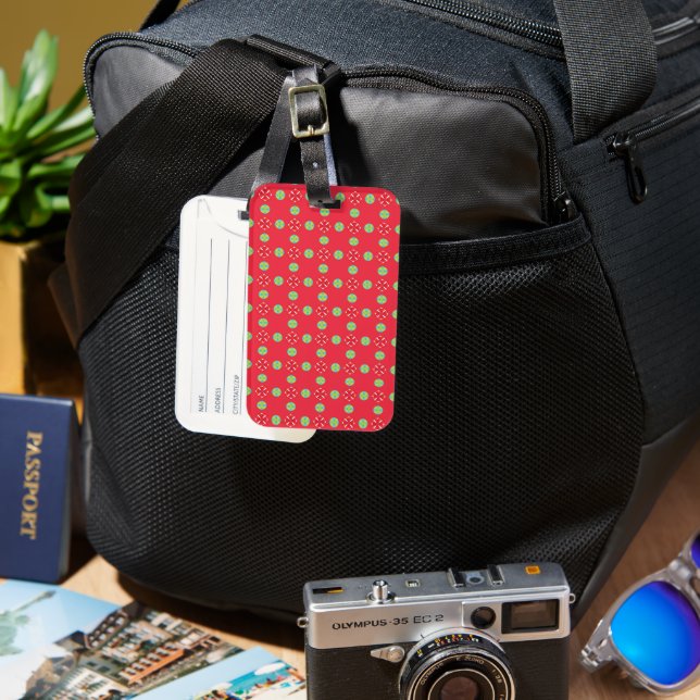 Christmas Holiday Charm Pattern 03 -  Luggage Tag (Front & Back)