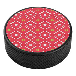 Christmas Holiday Charm Pattern 04 - Hockey Puck