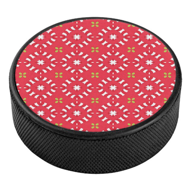 Christmas Holiday Charm Pattern 04 -  Hockey Puck (3/4)